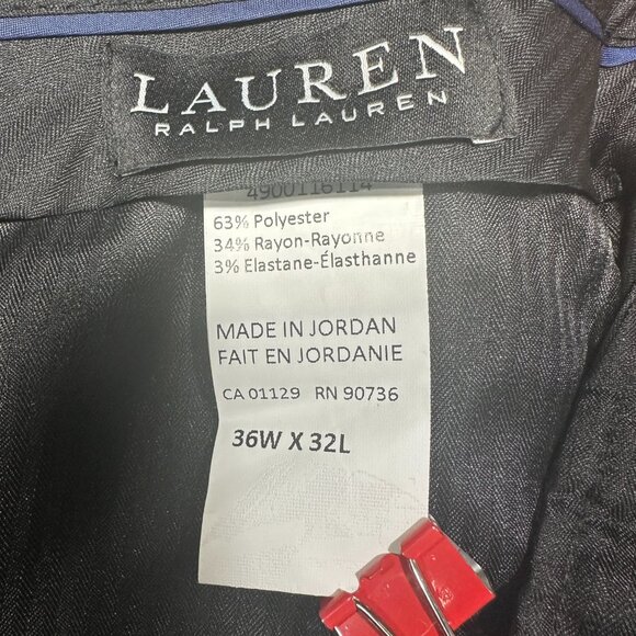 Lauren Ralph Lauren Black Label Pants Mens 36 Black Stretch Straight Leg Pockets - Picture 4 of 6